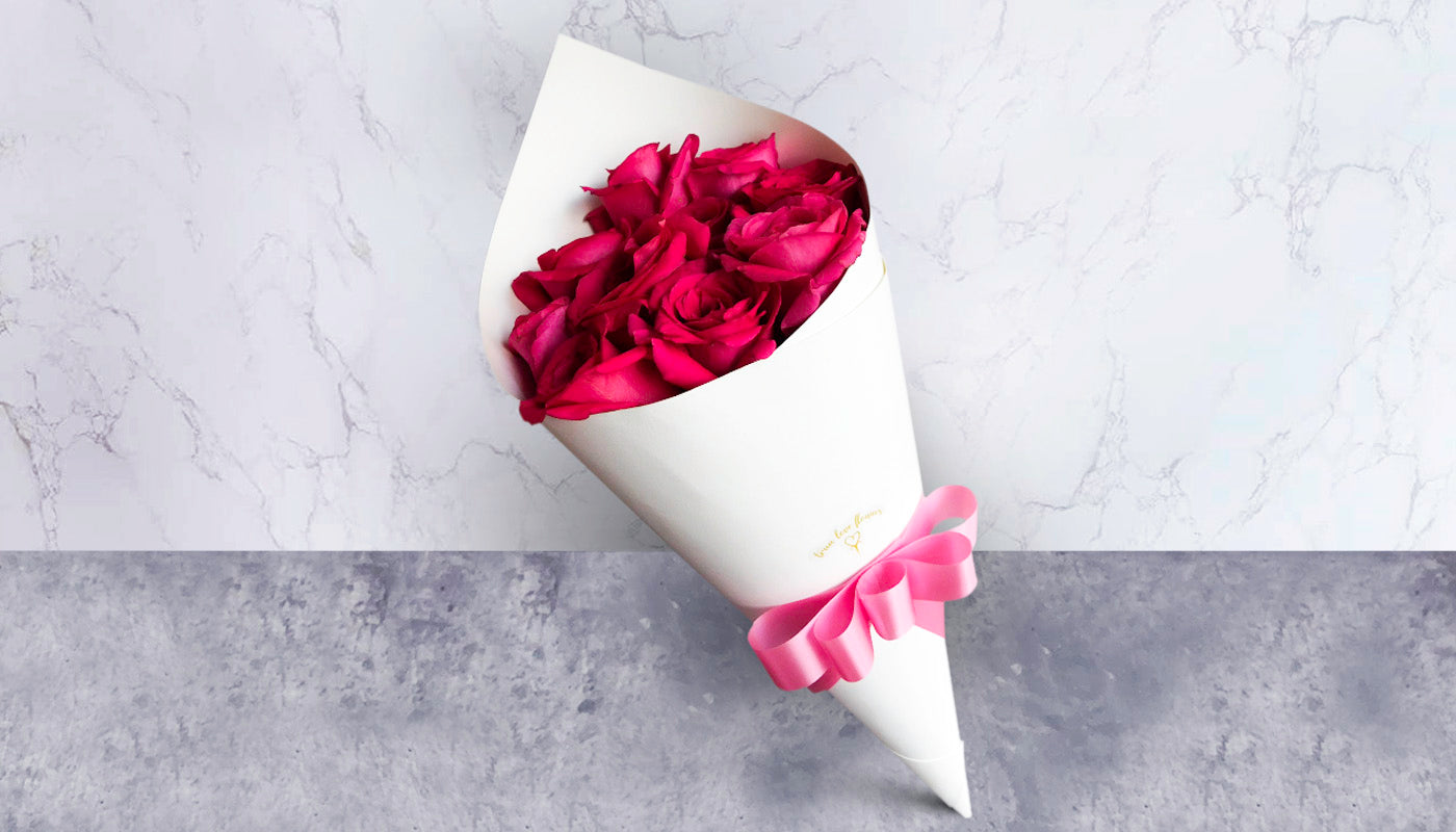 Cone of Colored Roses