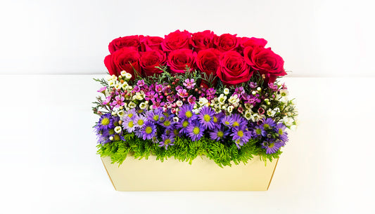 Square Box with mix of flowers