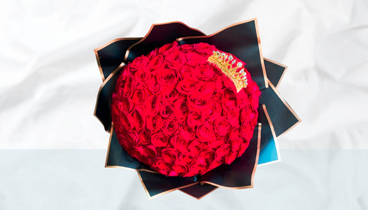100 Roses with tiara