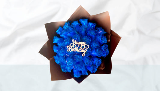 35 Blue Roses Bunch