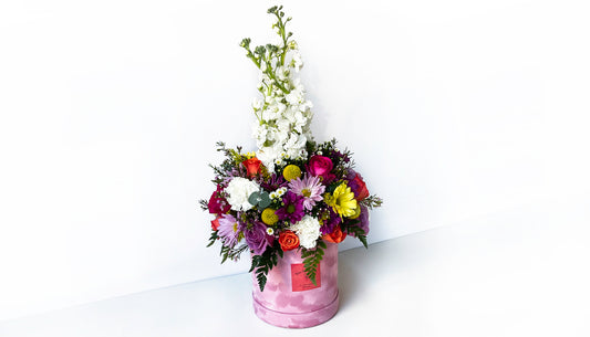 Spectacular pink box arrangement ~ Espectacular arreglo en caja rosa