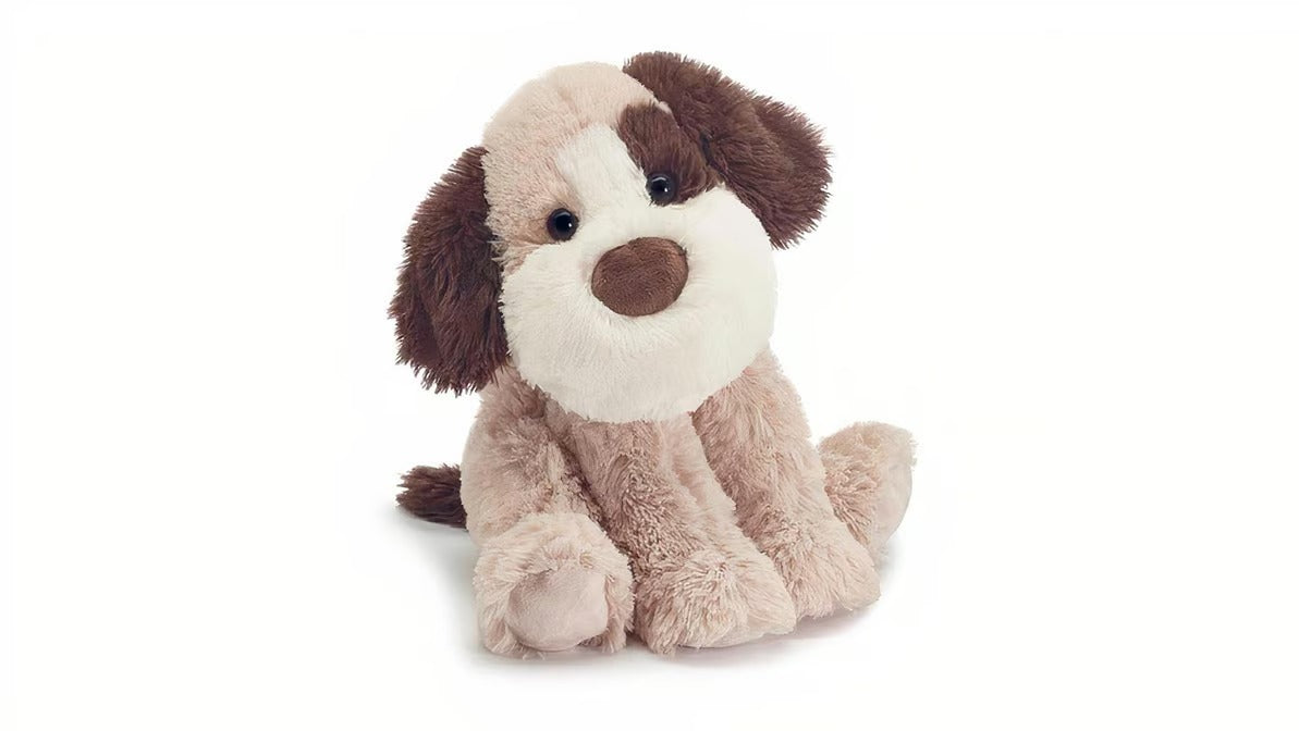 PLUSH FLOPPY BEIGE PUPPY WITH
